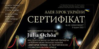 Júlia Ochôa | Сертифікат AS 1220221965007 | Алея Зірок України Júlia Ochôa - сертифікат резидента | Алея Зірок України