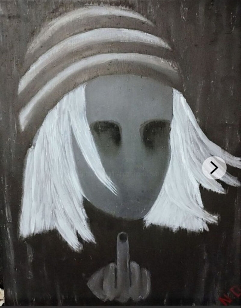 "self-potrait drawn with a finger" (Natasha Orlova)