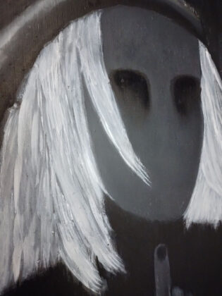 "self-potrait drawn with a finger" (Natasha Orlova)